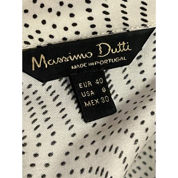 Massimo Dutti Blouse Button Up •Women 8/40• Top Swirls Dots Shirt Satin - Picture 11 of 13